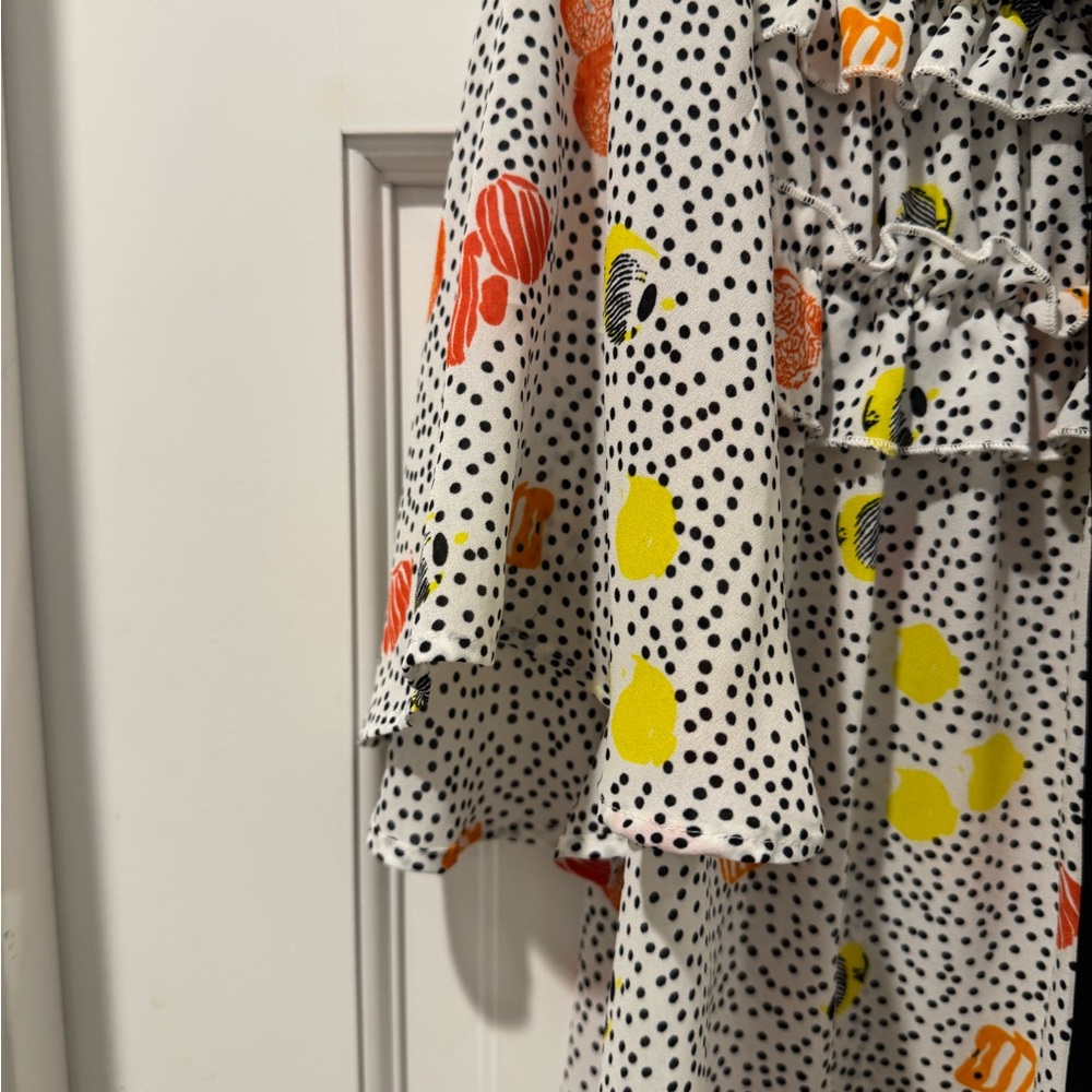 Zara Polka Dot Blouse with Colorful Accents - Picture 6 of 8
